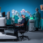 Versius console seated in operating theatre